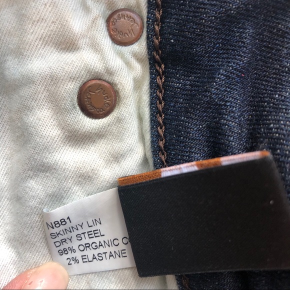 Nudie Jeans Dark Wash Lin Dry Steel Skinny Jeans Size 25 - Picture 9 of 12